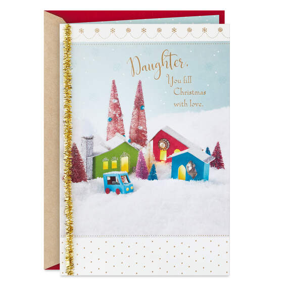 You Fill Christmas With Love Christmas Card for Daughter, , large image number 1