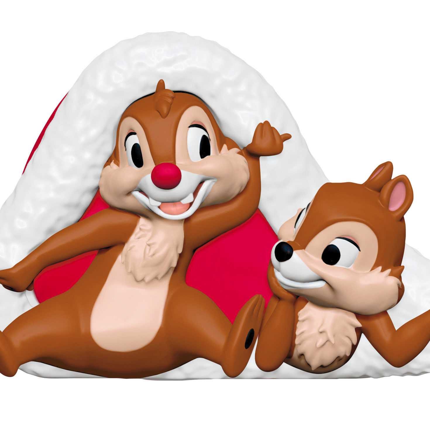 Chip and Dale in Santa Hat Keepsake Ornament closeup view image number 5