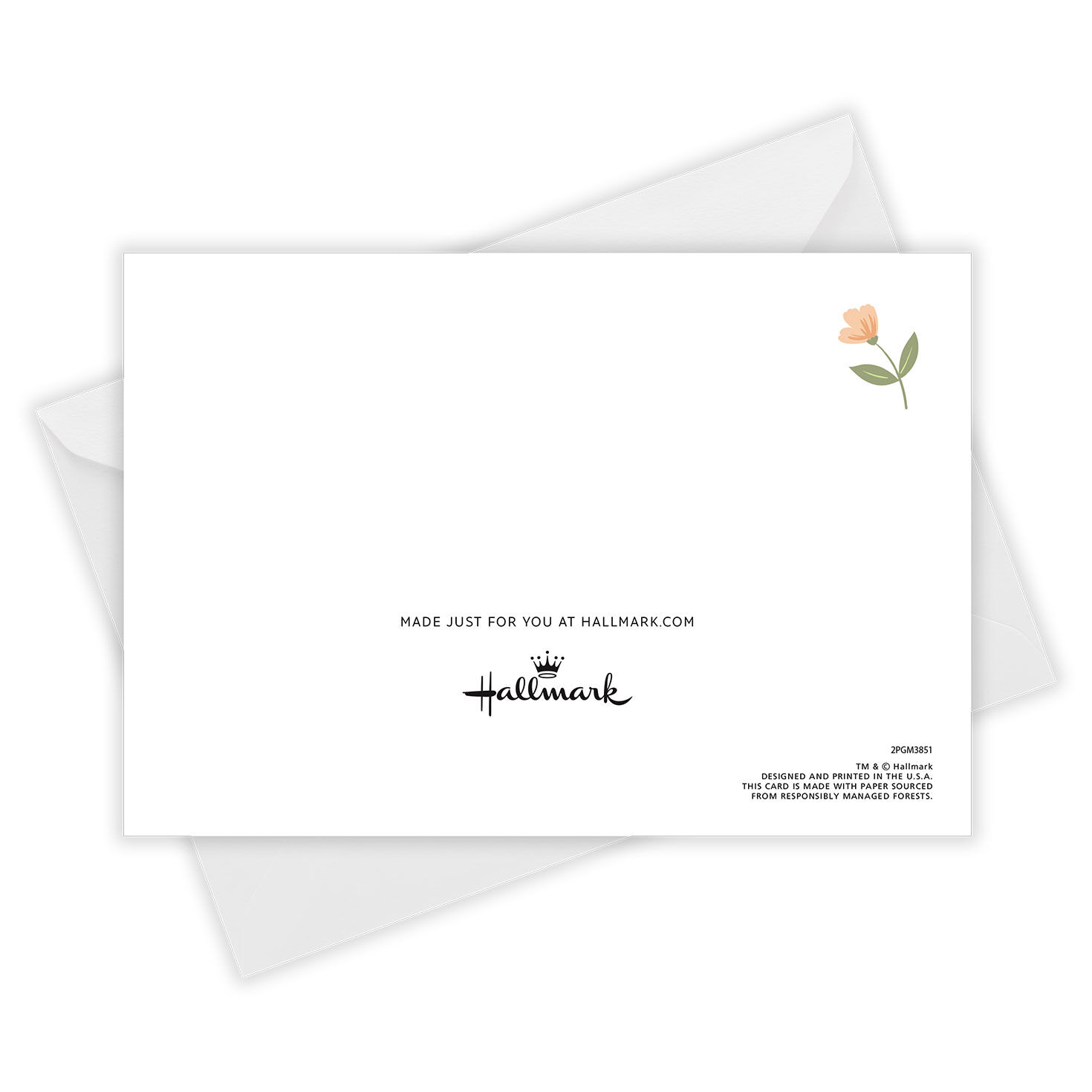 Watercolor Flowers Personalized Mother's Day Card Card Back with Envelope image number 4