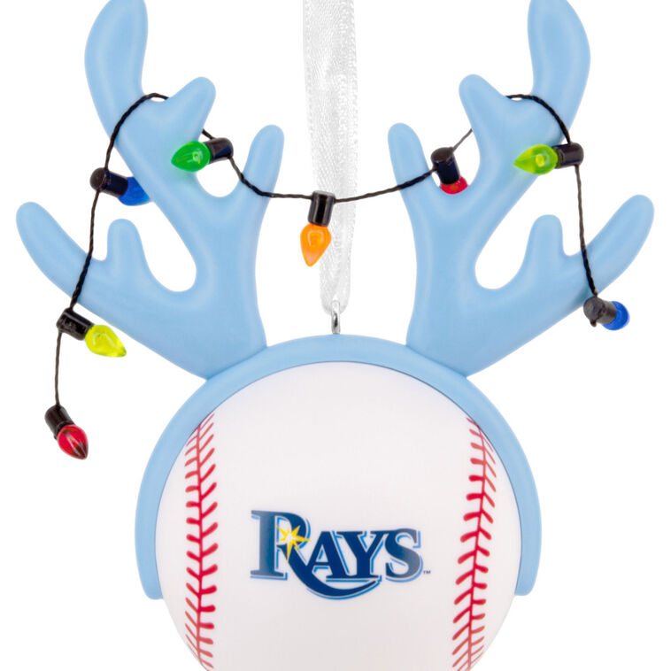 Rays Reindeer Baseball Christmas Ornament closeup view image number 5