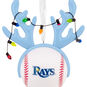 Rays Reindeer Baseball Christmas Ornament closeup view image number 5