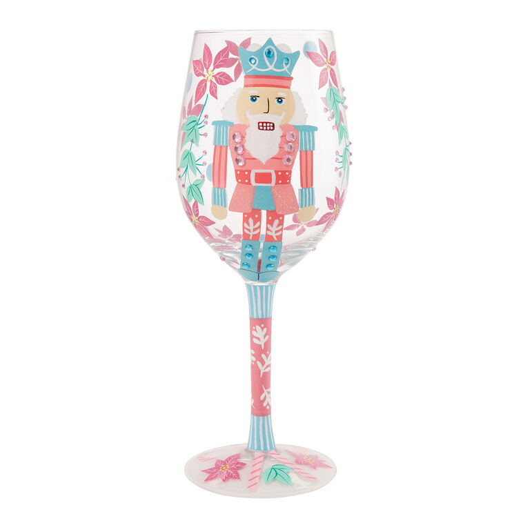 Lolita Nutcracker Delight Handpainted Wine Glass, 15 oz.