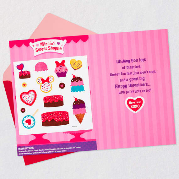 Disney Junior Minnie Mouse Valentine's Day Card for Great-Granddaughter With Sticker Activity, , large image number 4