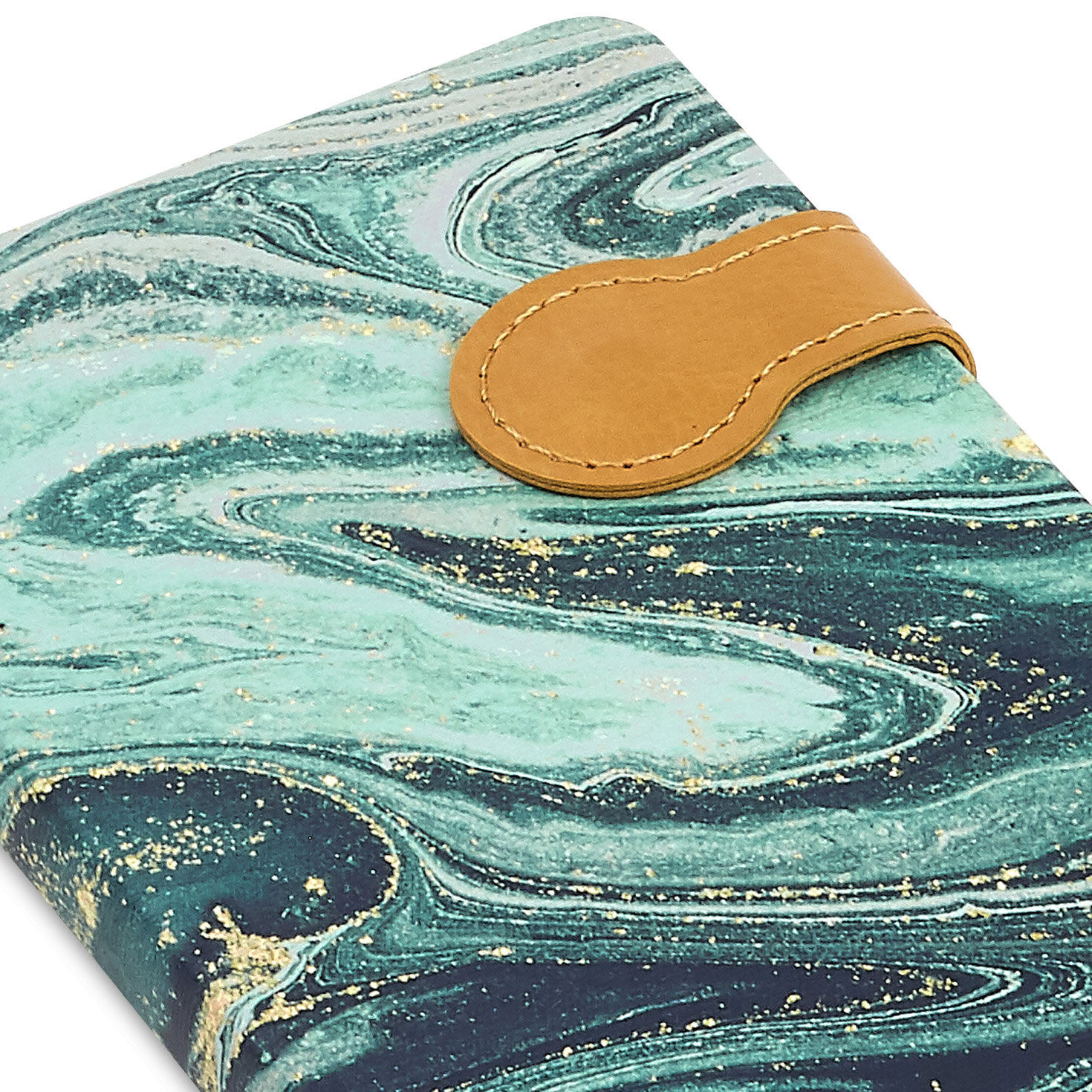 Marbled Blue and Gold Hardcover Slim Journal closeup view image number 3