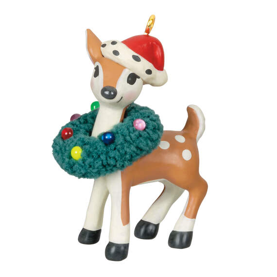 Mini Retro Reindeer Ornament, 1.41"