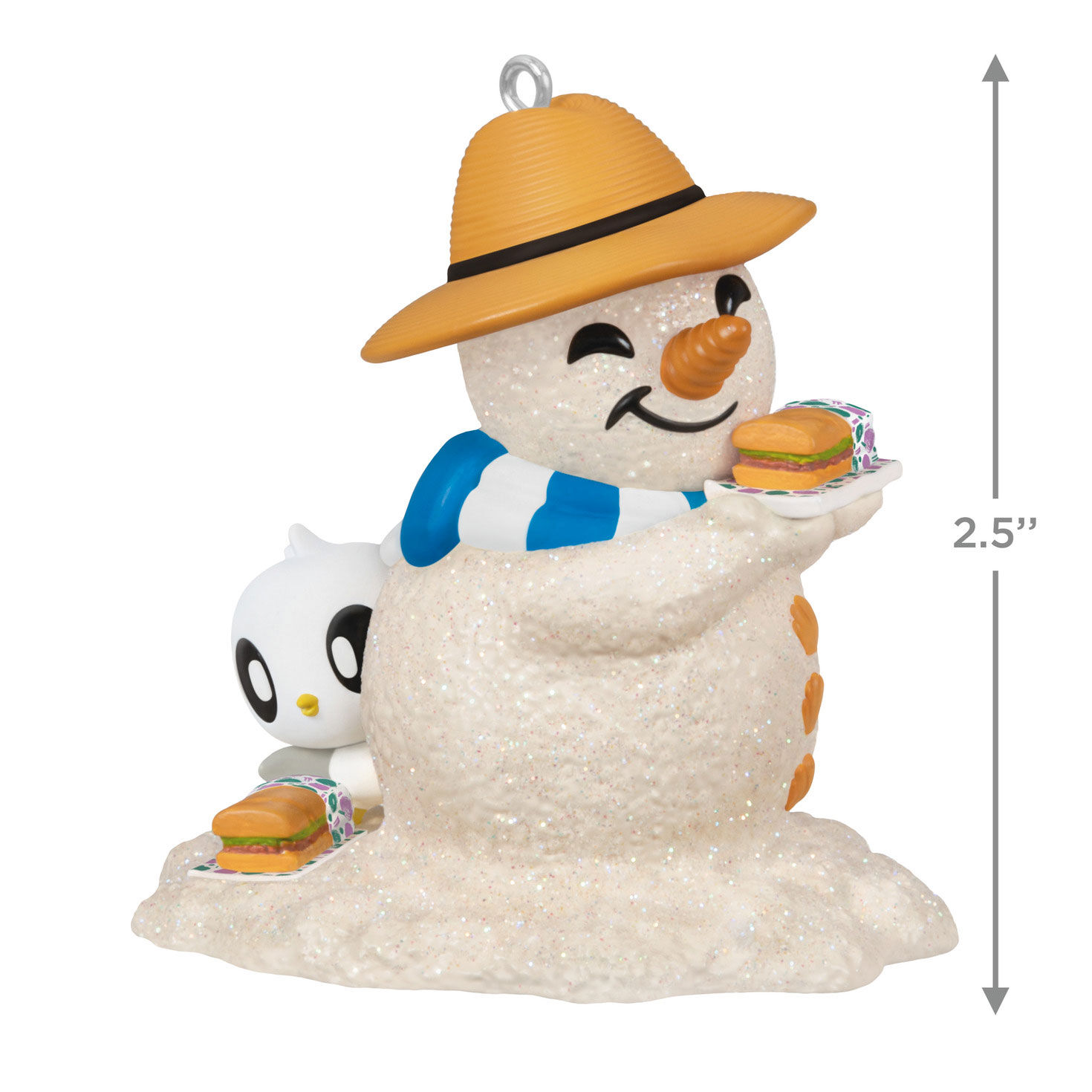 Sand Snowman With Sandwich Keepsake Ornament measurement image number 3