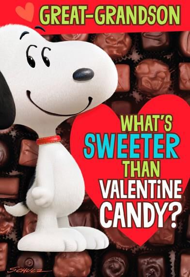 Snoopy Candy Great-Grandson Valentine Card