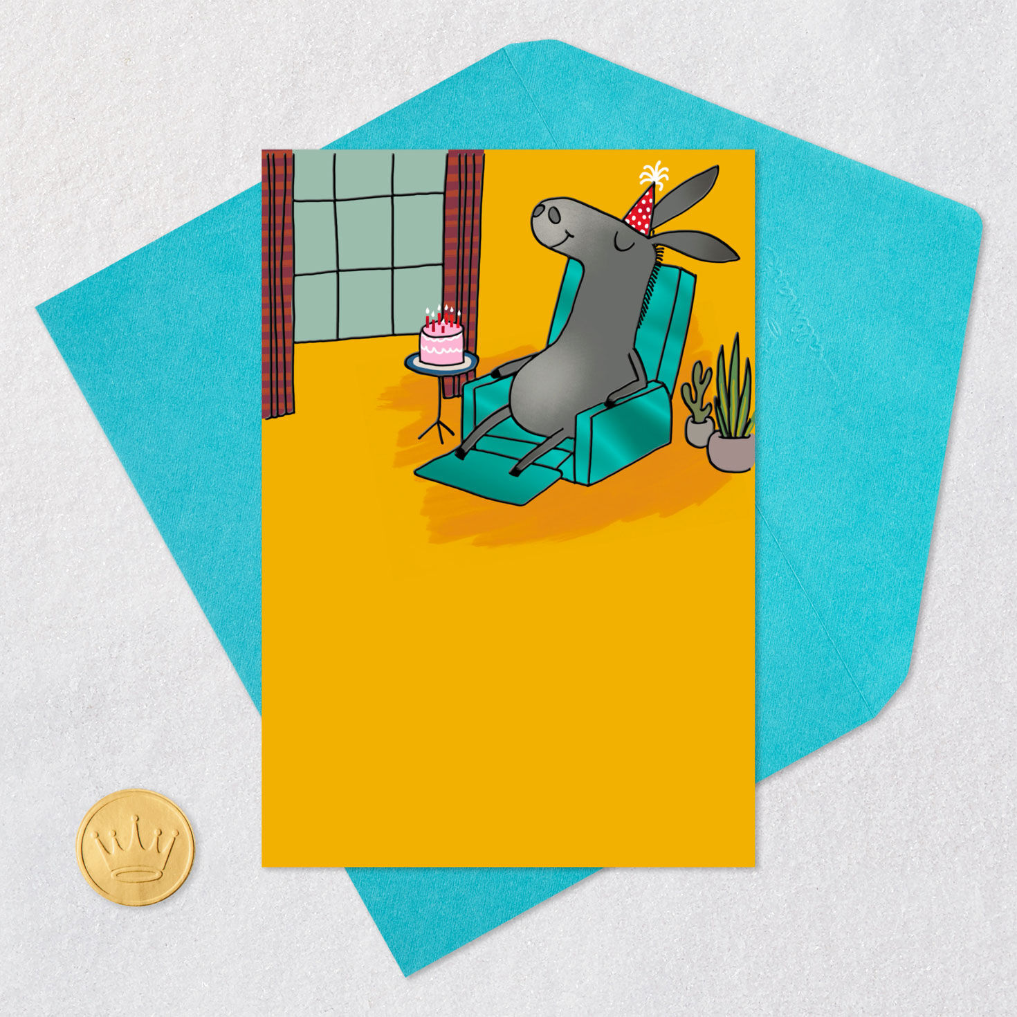 Donkey in Easy Chair Funny Birthday Card  image number 5