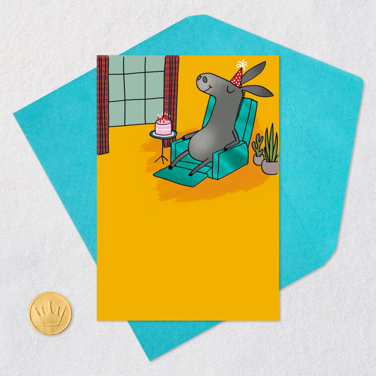 Donkey in Easy Chair Funny Birthday Card  image number 5
