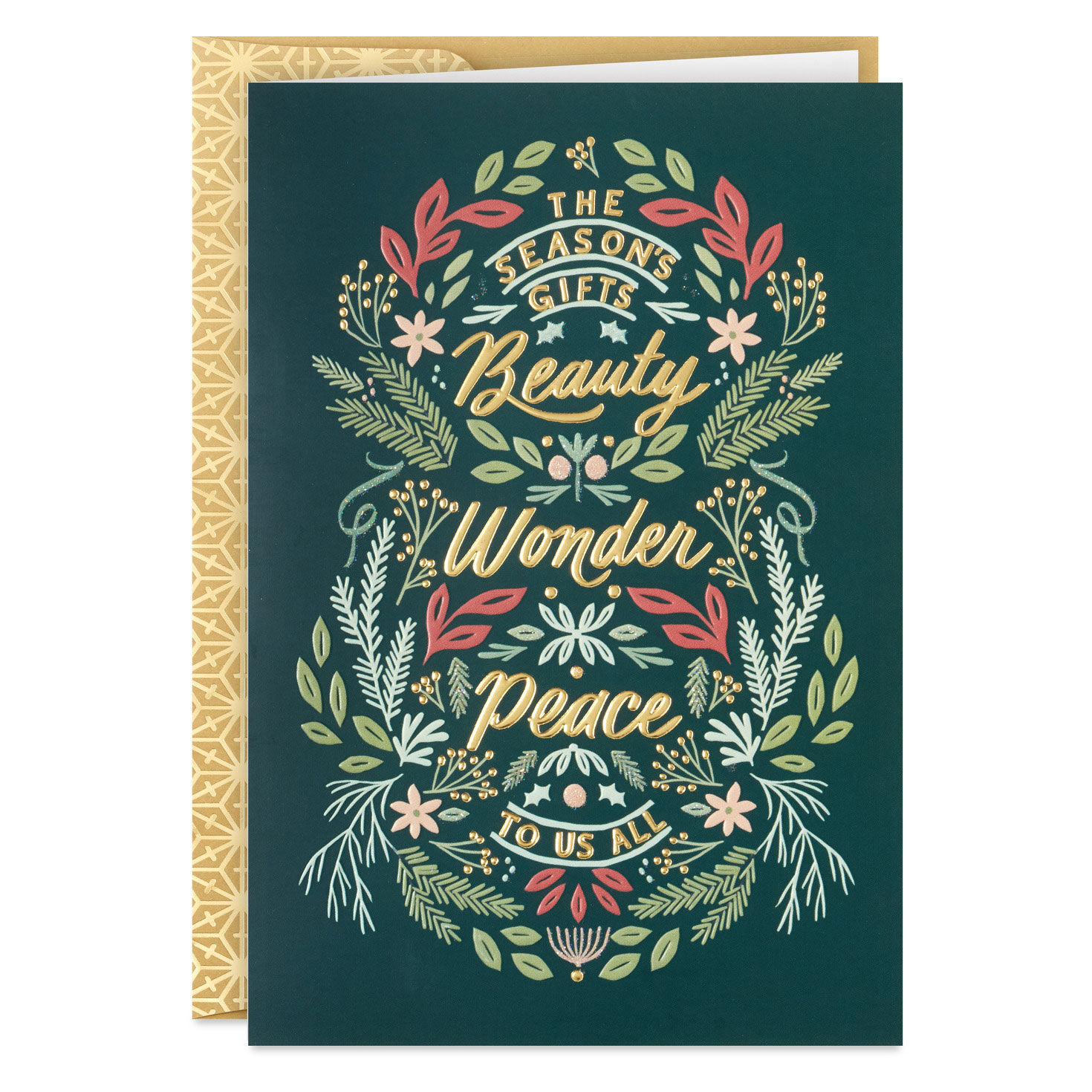The Season's Gifts Lettering on Green Boxed Christmas Cards, Pack of 16 for only USD 17.49 | Hallmark