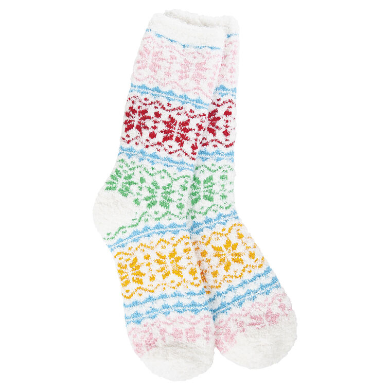 Crescent Sock Company Fair Isle Whimsical Holiday Cozy Winter Crew Socks