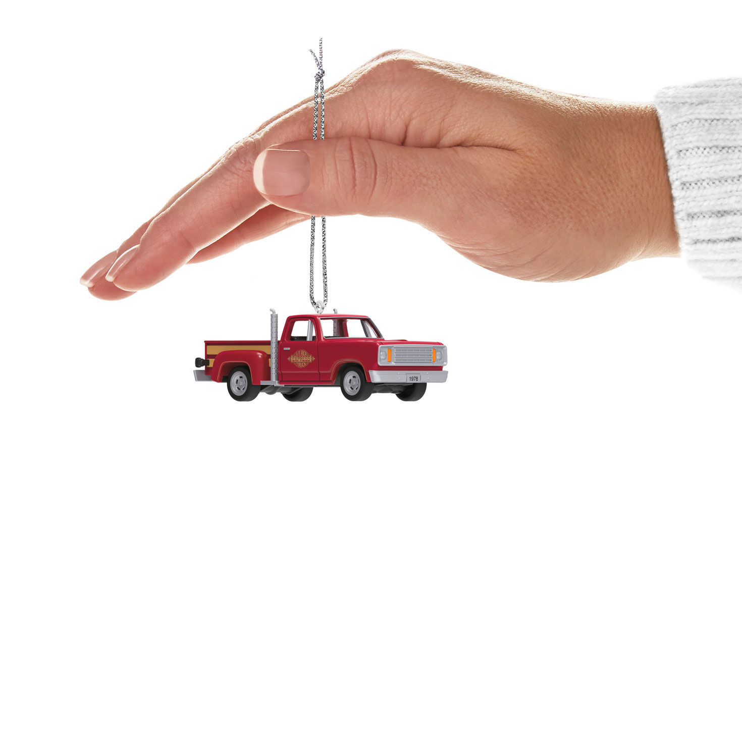 Red Dodge Truck Keepsake Ornament hand holding item image number 4