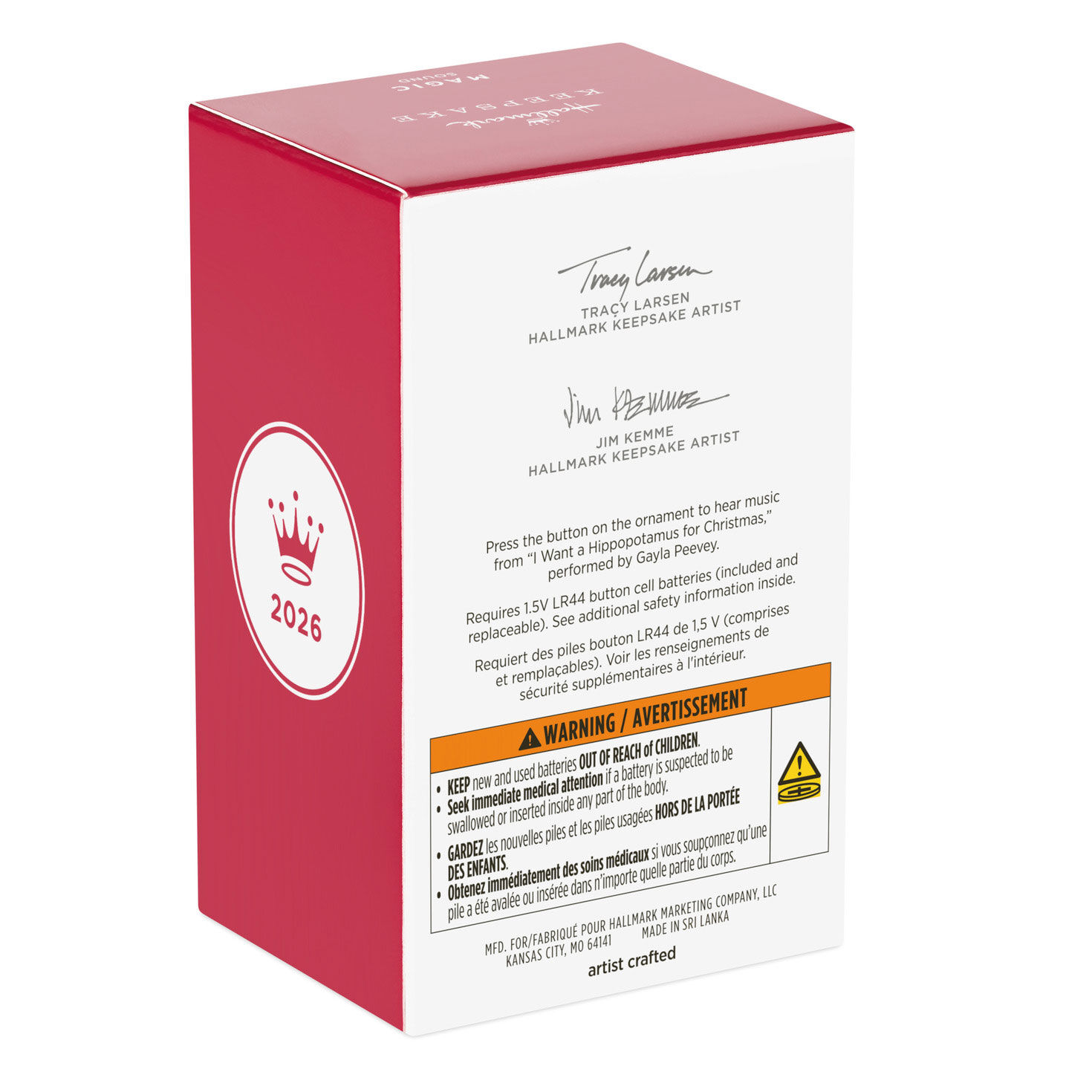 Hippo in Santa's Sack Keepsake Ornament Package Back image number 8