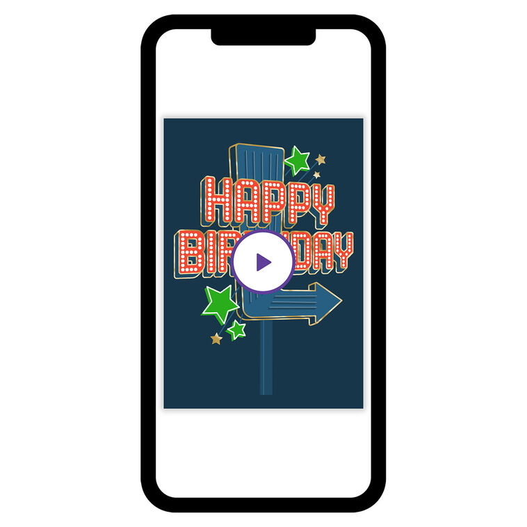 Retro Neon Sign Birthday eCard