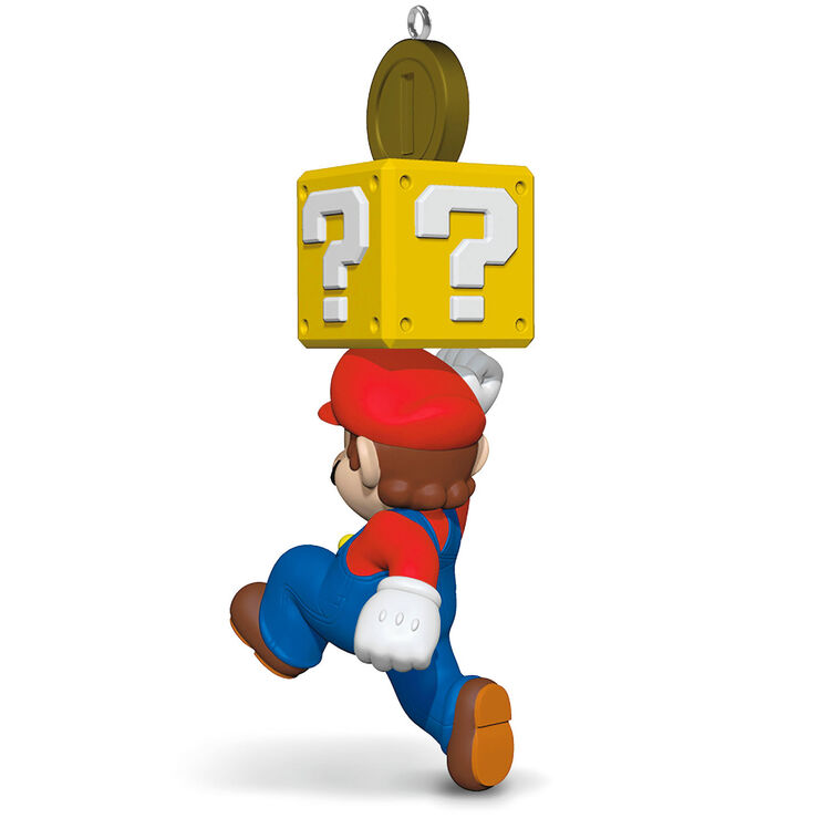 Super Mario With Question Block Keepsake Ornament back image number 6