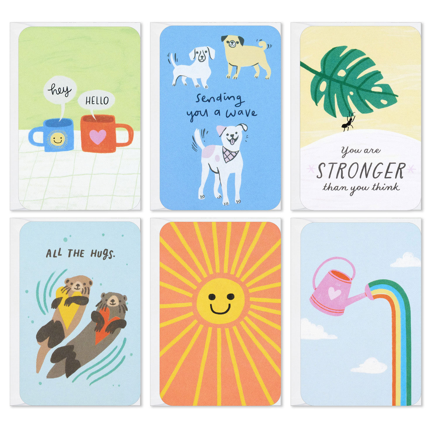 Mini Cheerful Charm Assorted Multi-Occasion Cards, Pack of 6