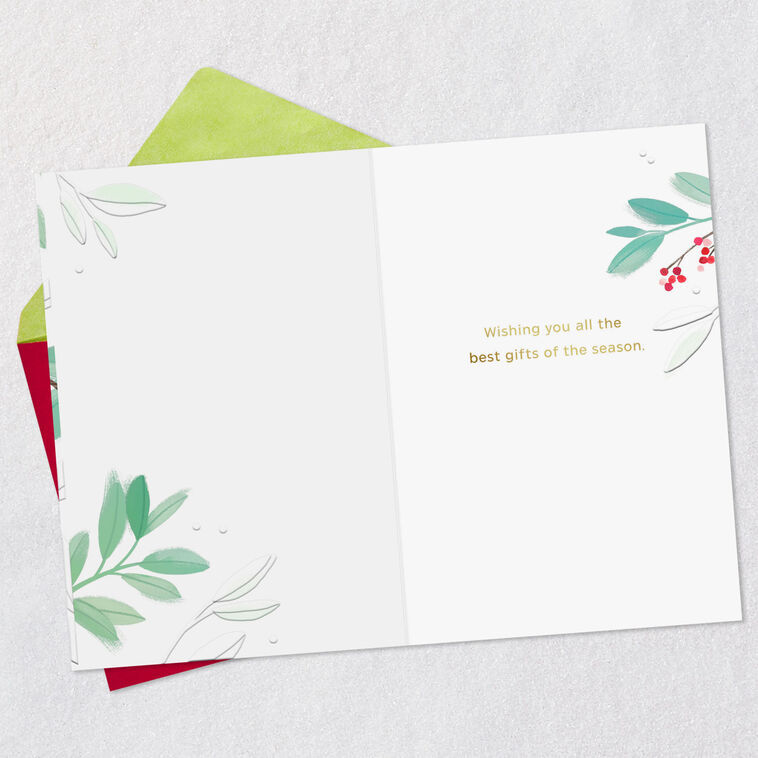 Leaves and Berries Christmas Card Open card with envelope image number 3