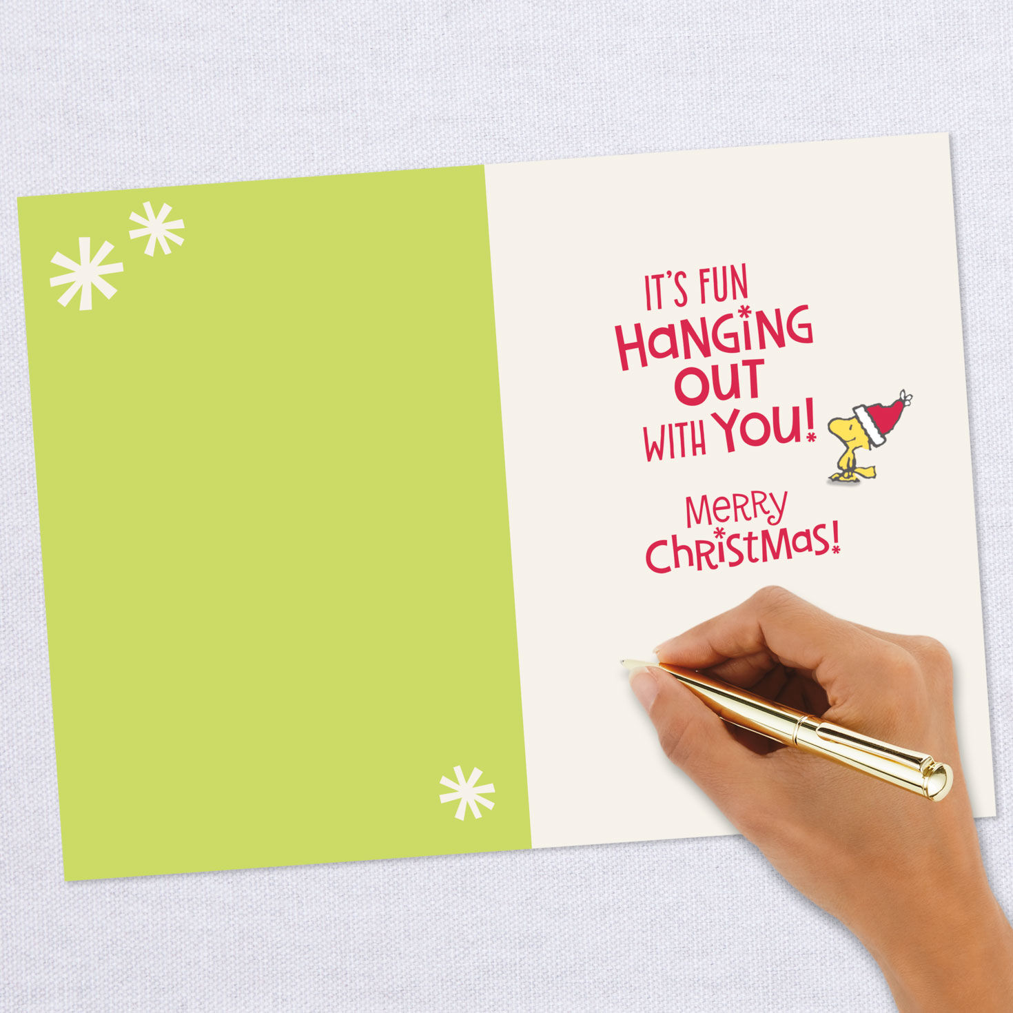 Peanuts&reg; Snoopy and Woodstock in Stockings Funny Christmas Card, , large image number 6