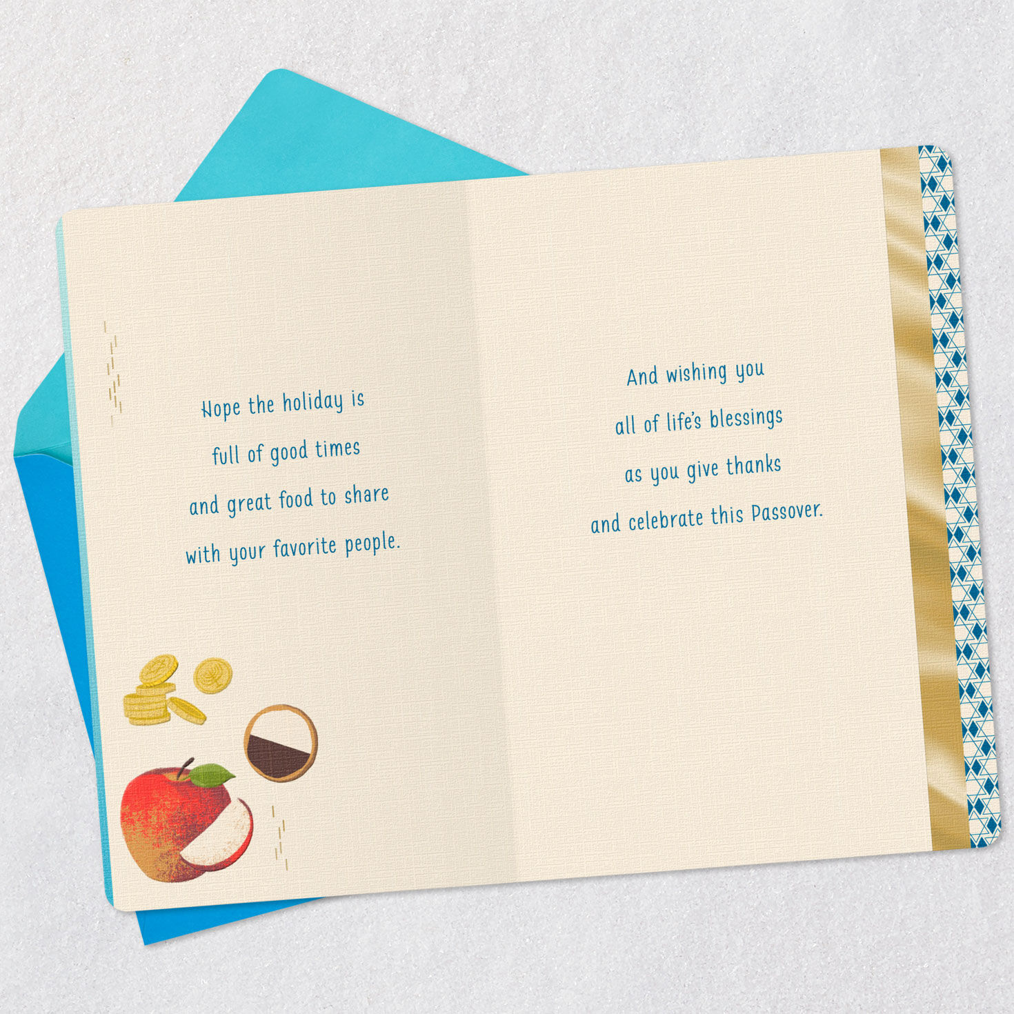 Seder Plate With Star of David Icon Passover Card Open card with envelope image number 4