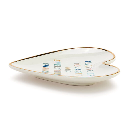 Demdaco Believe In Yourself Art Heart Trinket Dish, 