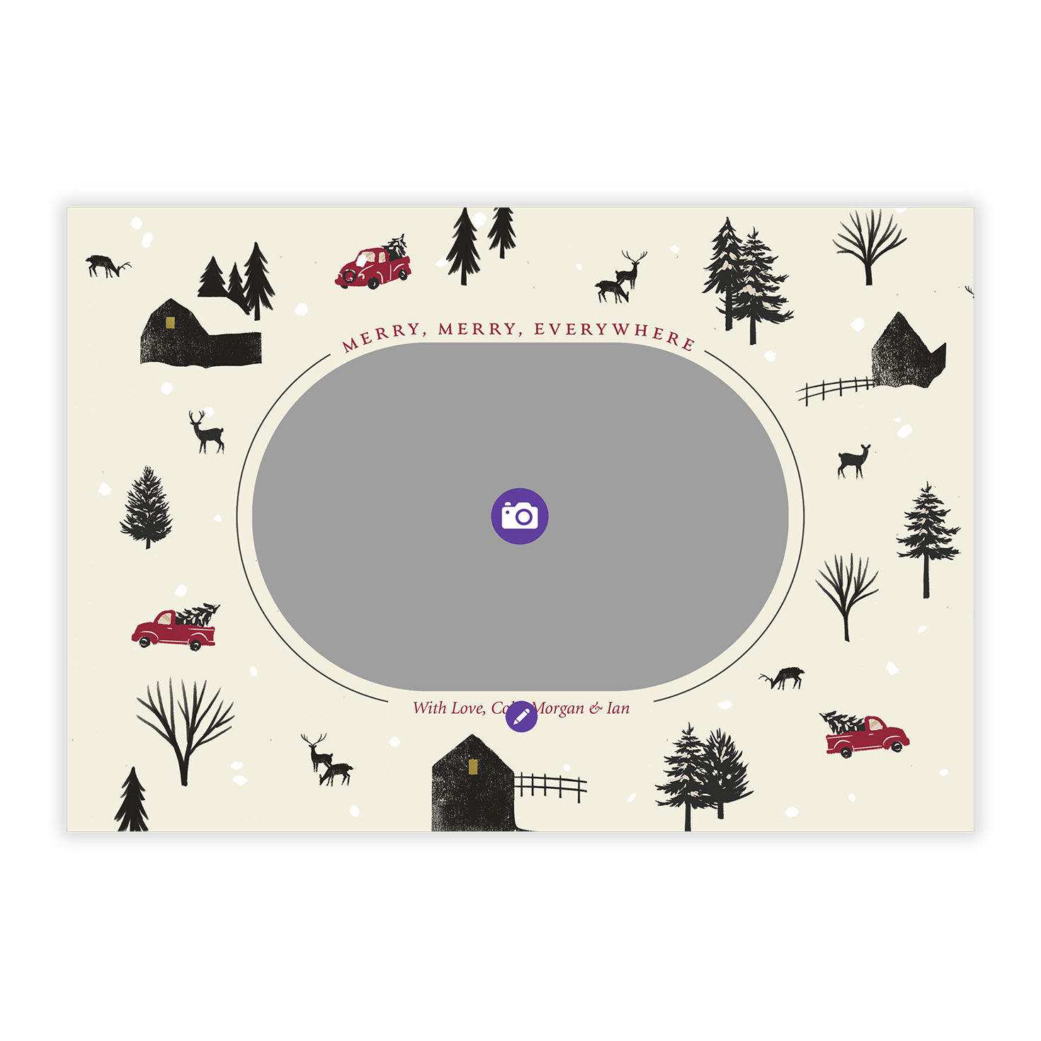 Woodland Farm Truck Flat Christmas Photo Card, , large image number 5