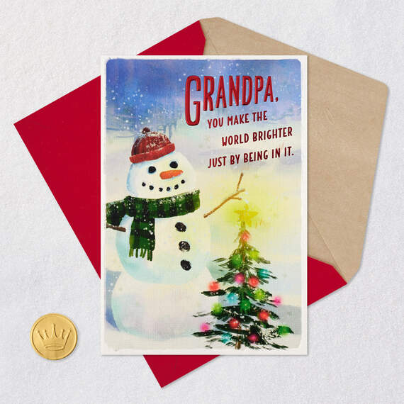 You Make the World Brighter Christmas Card for Grandpa, , large image number 6