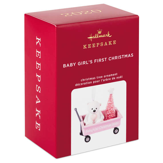 Baby Girl's First Christmas Pink Wagon 2020 Ornament, , large image number 4