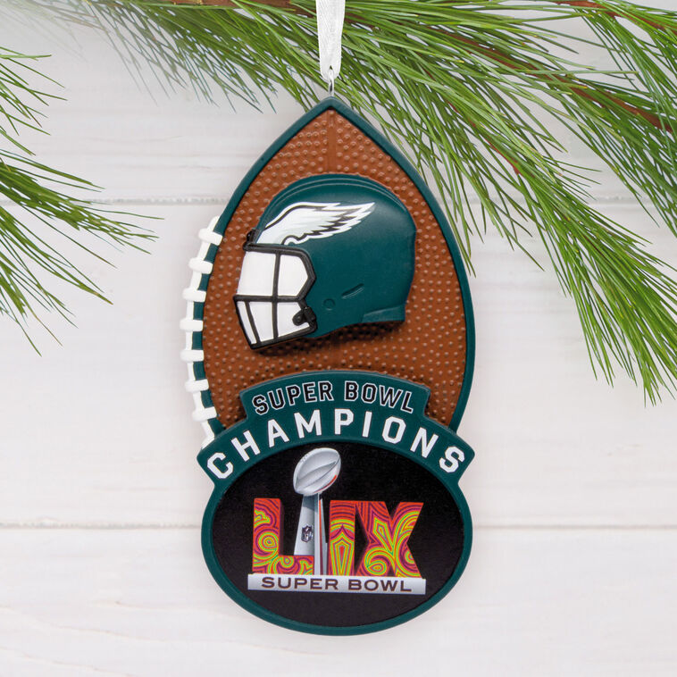 Philadelphia Eagles Super Bowl Christmas Ornament hanging on tree image number 2