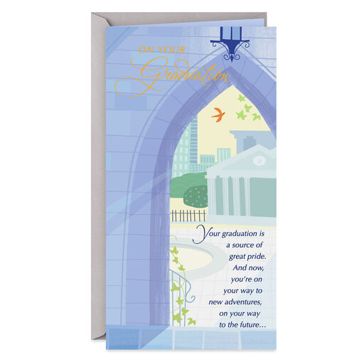 Follow Your Dreams Money Holder Graduation Card for Grandson, 