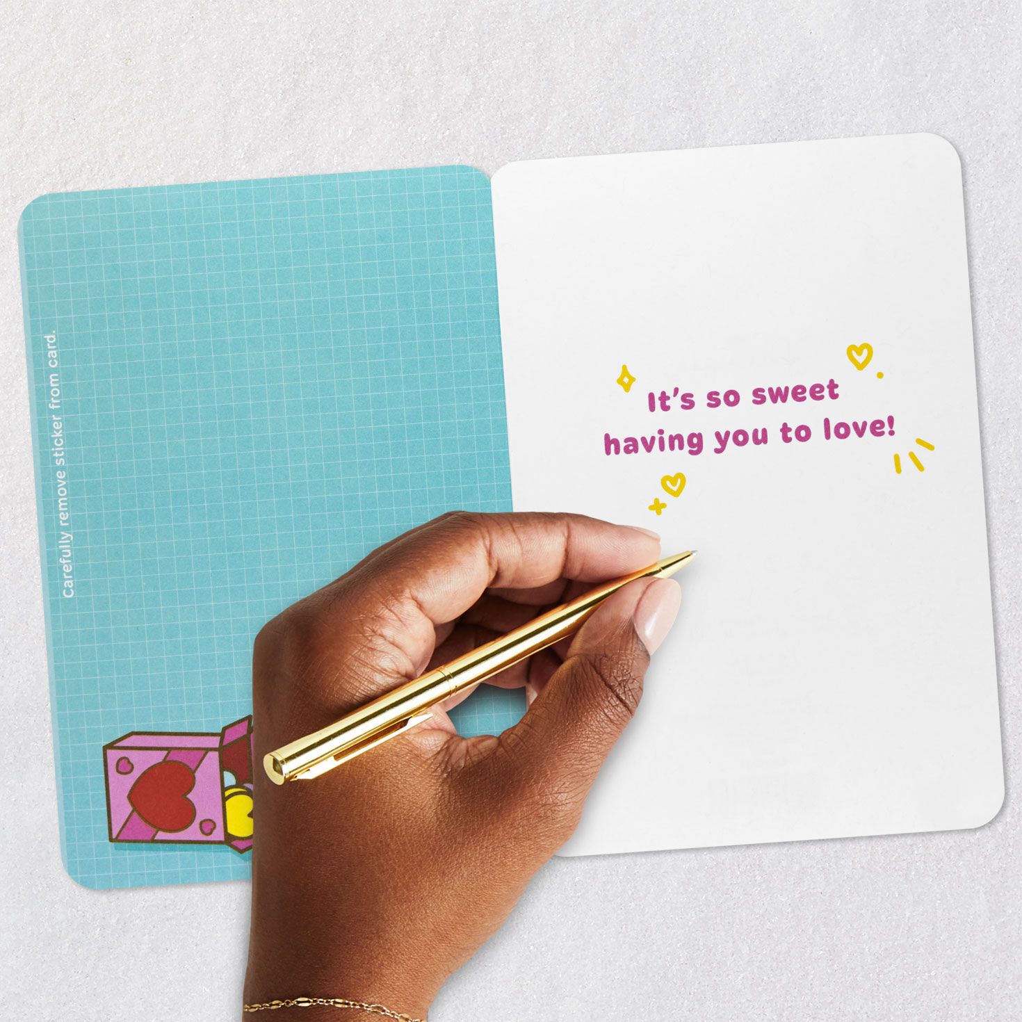 Loved Heart Kids Valentine's Day Card With Sticker Signing card image number 8