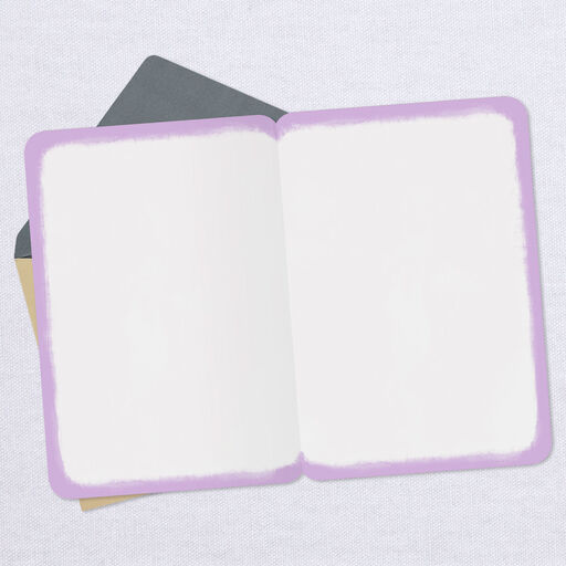 Blue Bird and Purple Flowers Blank Card, 