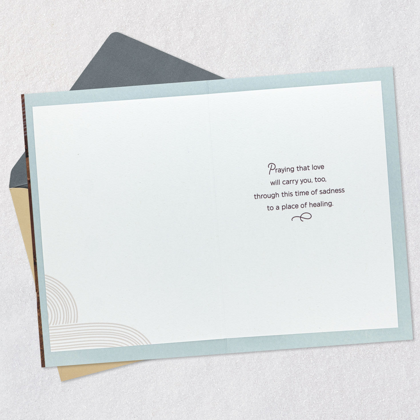 Heart-Shaped Rock Sympathy Card Open card with envelope image number 3