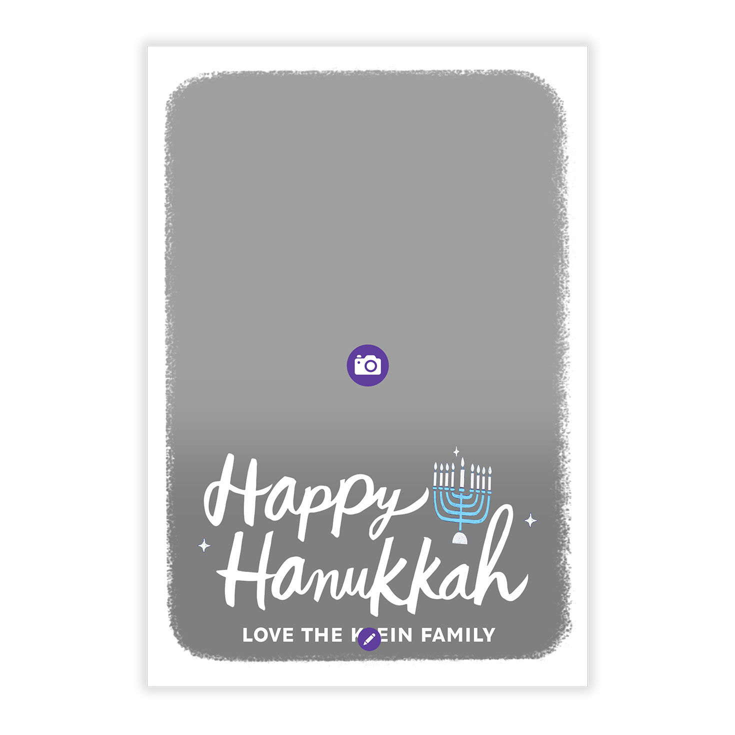 White Frame and Menorah Flat Hanukkah Photo Card, , large image number 5