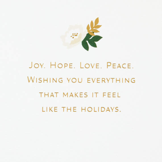 Joy Holiday Card With Floral Hoop Wreath, , large image number 2