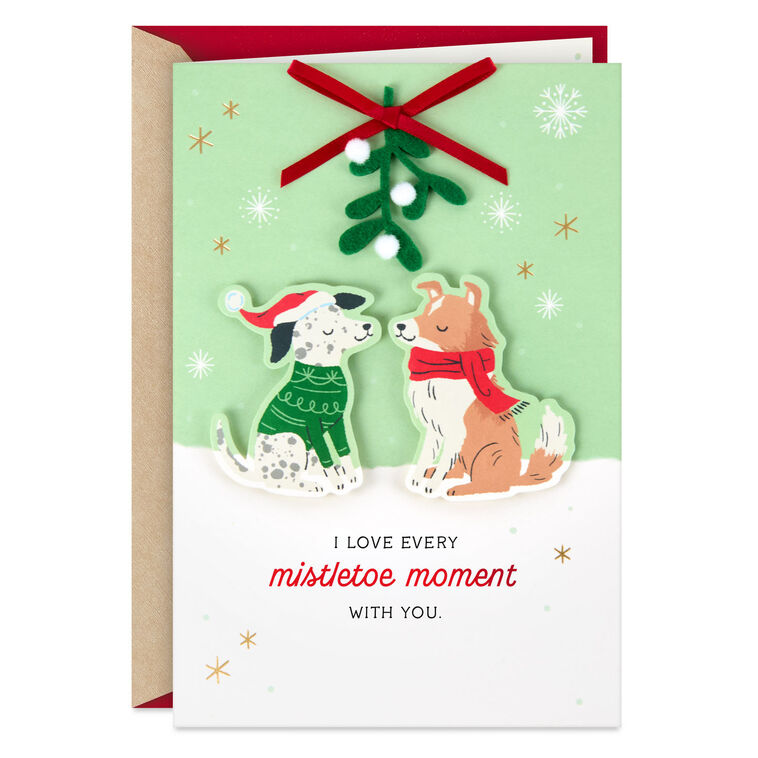 I Love Every Mistletoe Moment With You Romantic Christmas Card