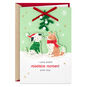 Cute Dogs Under Mistletoe Romantic Christmas Card Card Front image number 1
