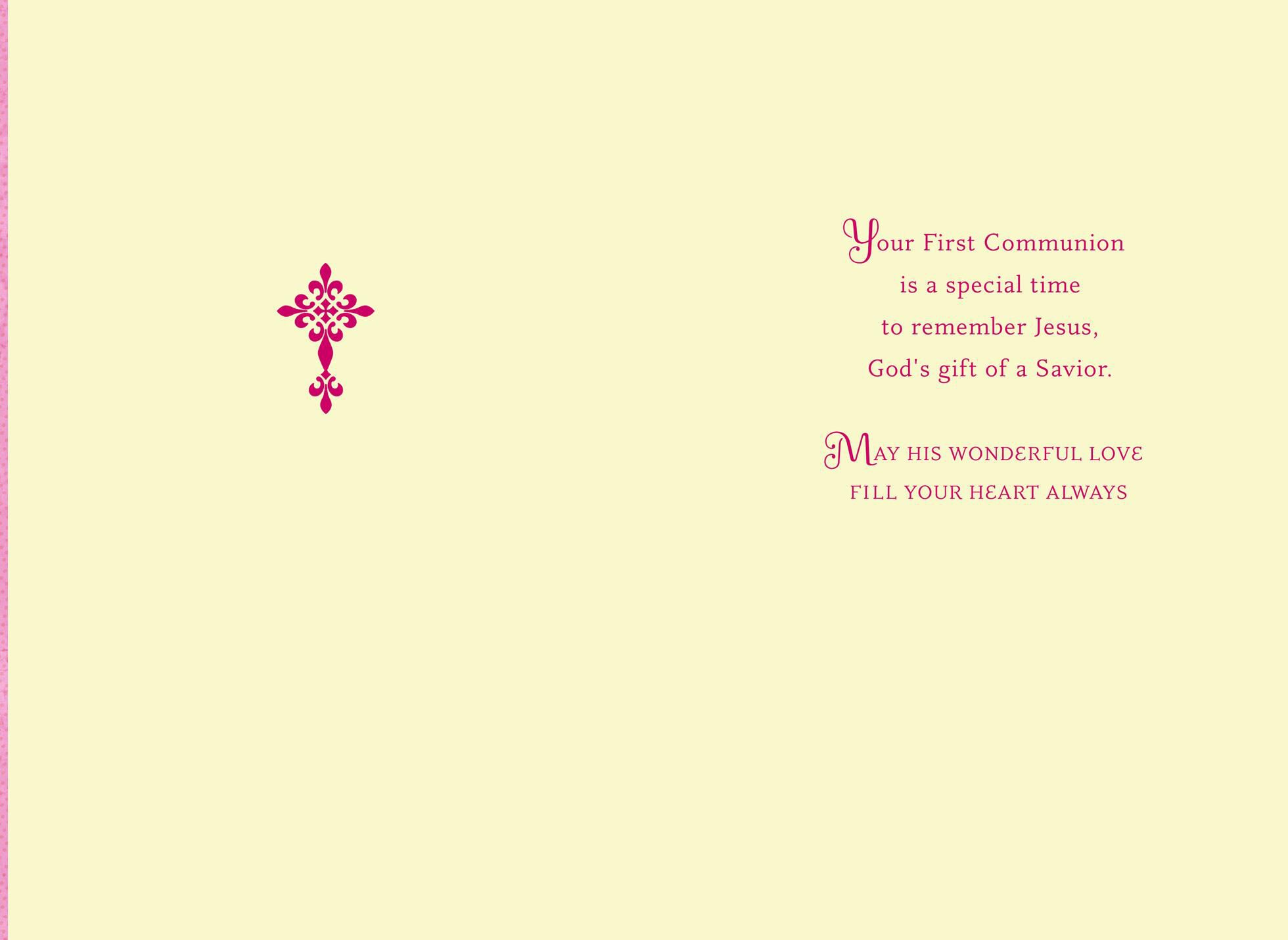 Remembering Jesus First Communion Card For Girl