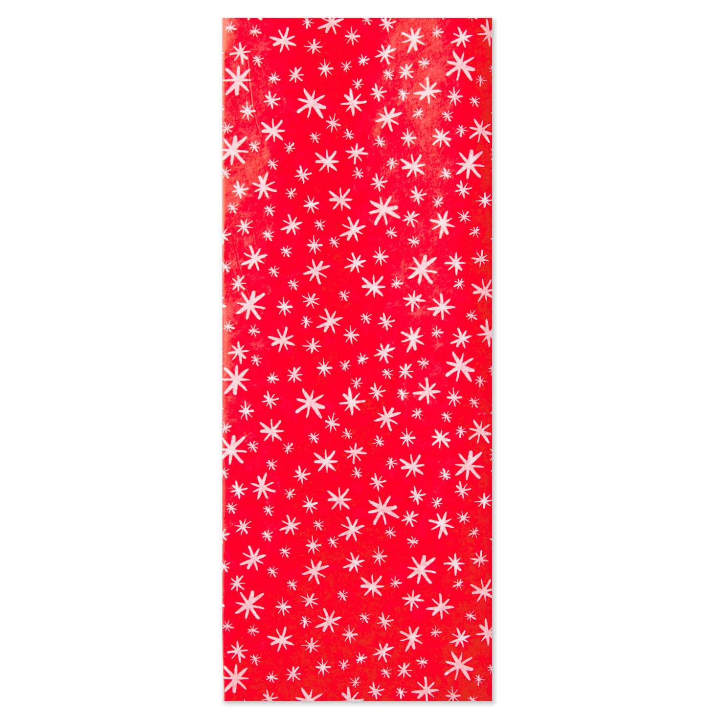 White Snowflakes on Red Holiday Tissue Paper, 6 sheets