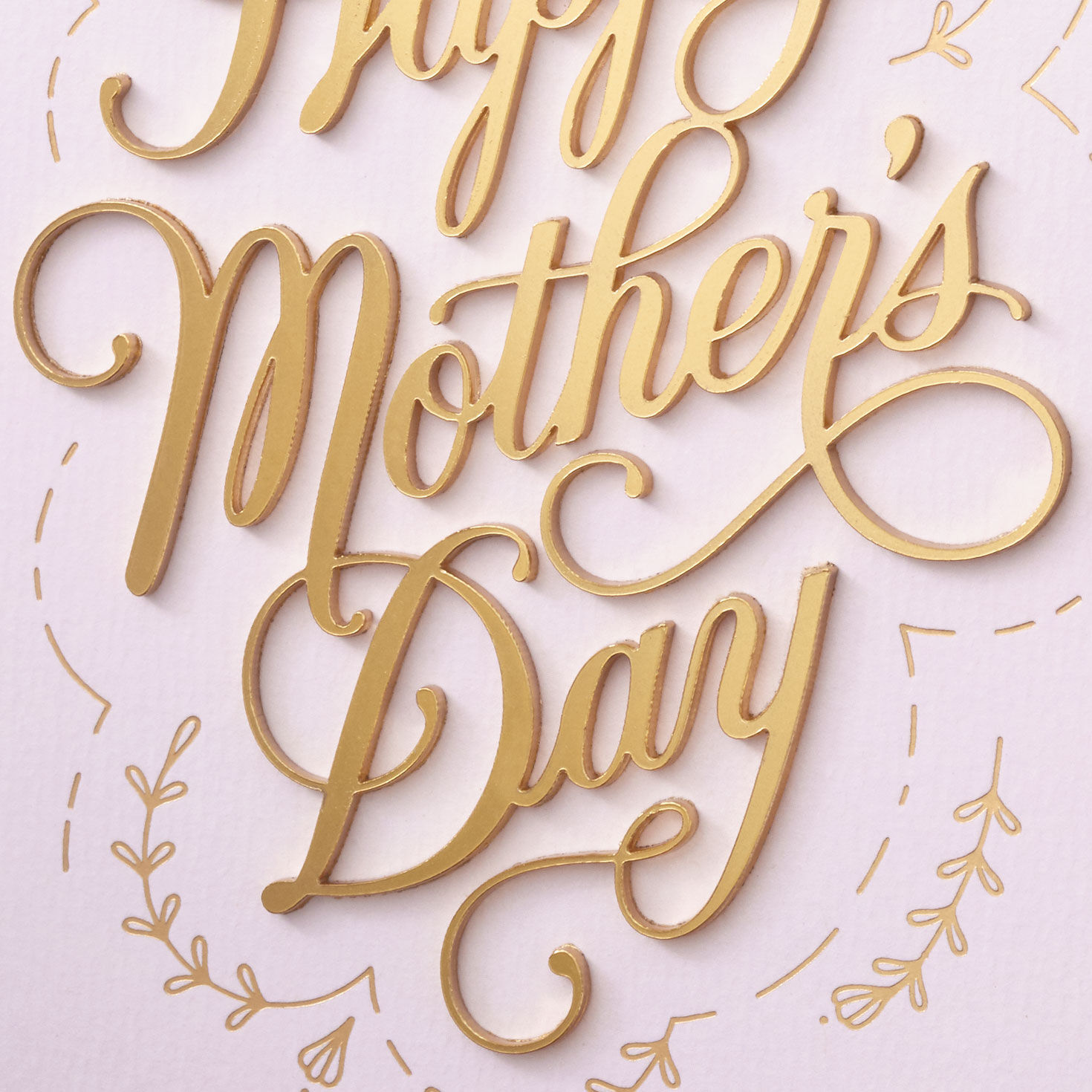 Gold Script Quote on Purple Mother's Day Card Card Front Detail image number 4