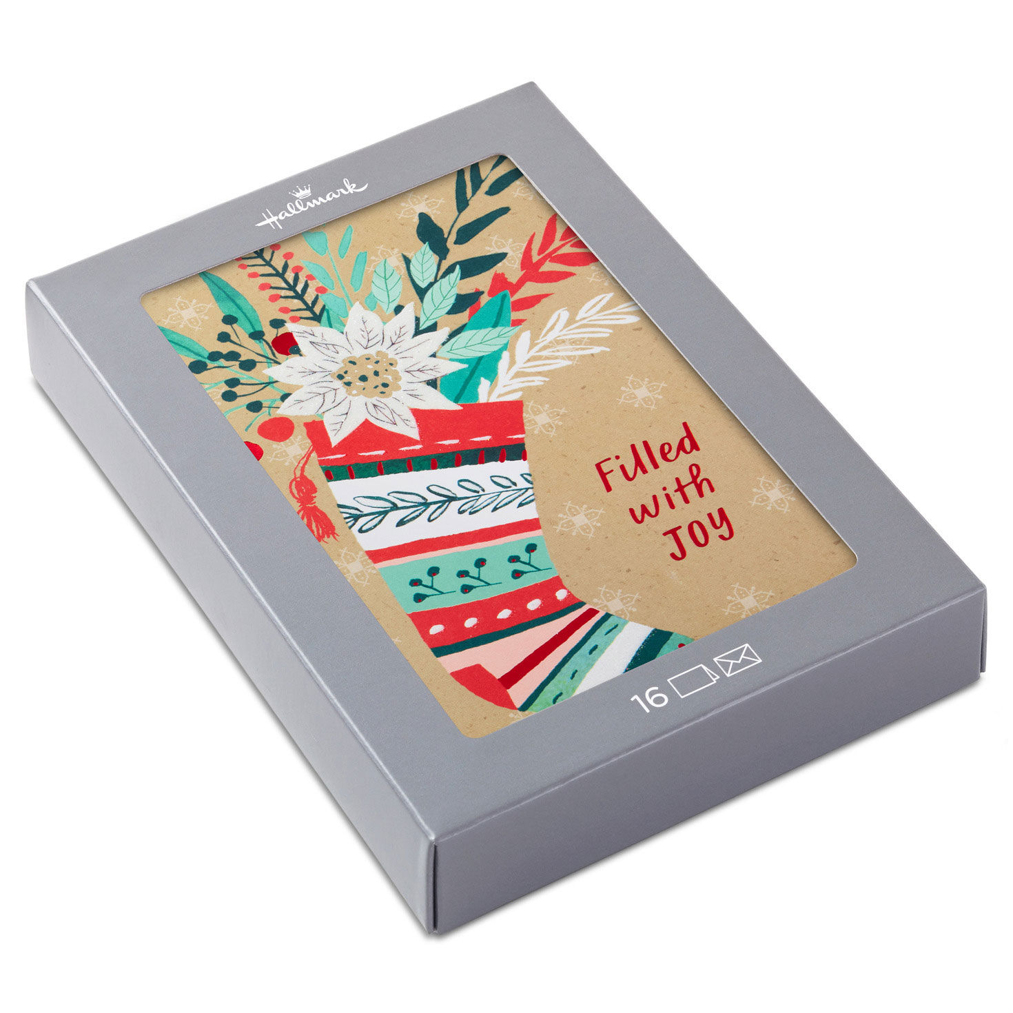 Filled With Joy Stocking Boxed Christmas Cards, Pack of 16