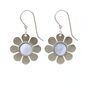 Silver and Blue Lace Agate Daisy Drop Earrings front image number 1