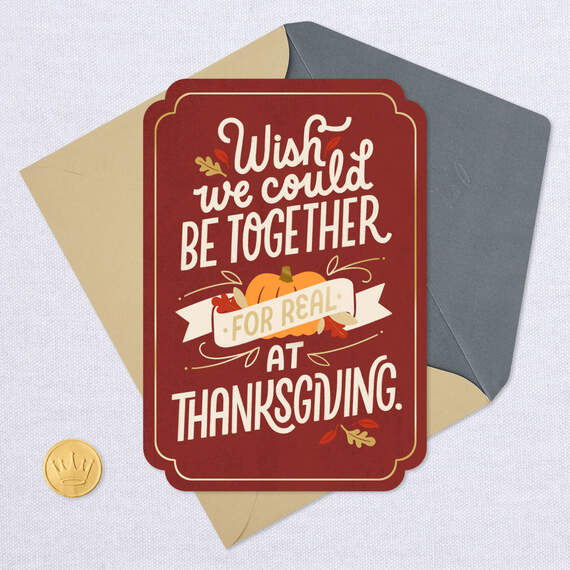 Wish We Could Be Together Thanksgiving Card for Friend, , large image number 5