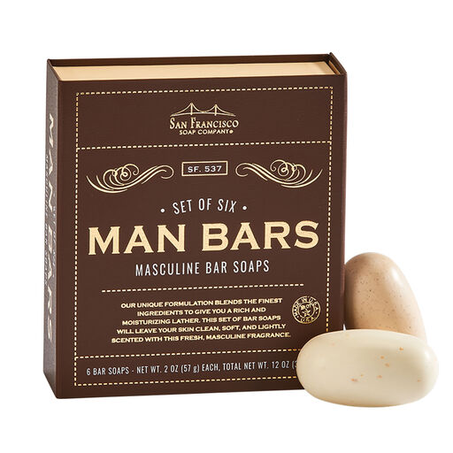 San Francisco Soap Co. Man Bars Scented Soaps, Set of 6, 
