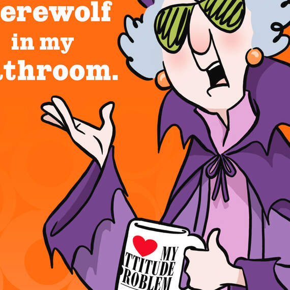 Maxine™ Werewolf in My Bathroom Funny Halloween Card, , large image number 4