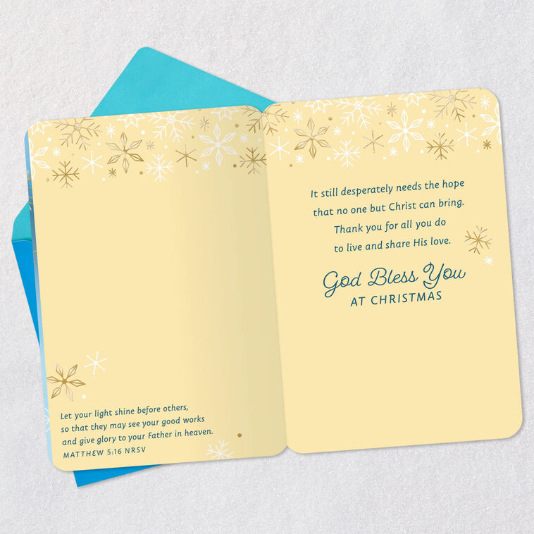 Candlelit Lantern Religious Sister Christmas Card Open card with envelope image number 4