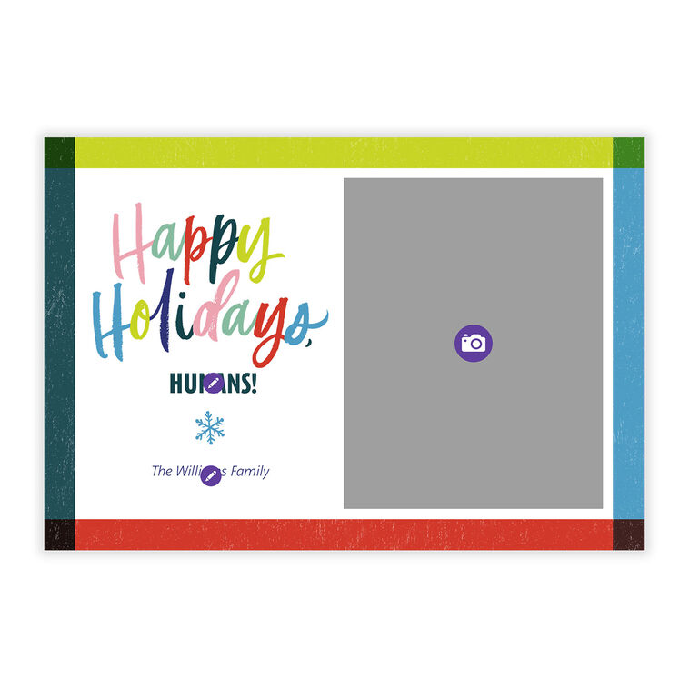 Hallmark Lettering Colorful Lettering Flat Holiday Photo Card - Photo Cards | Hallmark