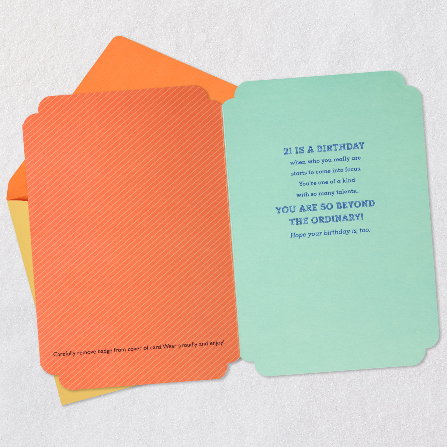 You're Beyond Ordinary 21st Birthday Card With Wearable Badge, , large image number 3