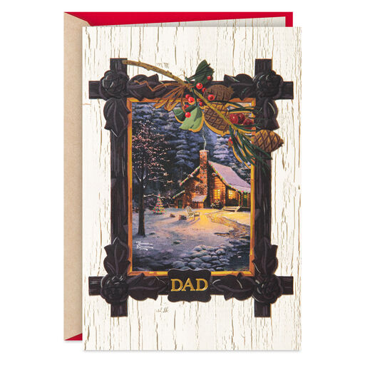 Thomas Kinkade Caring and Devoted Christmas Card for Dad, 