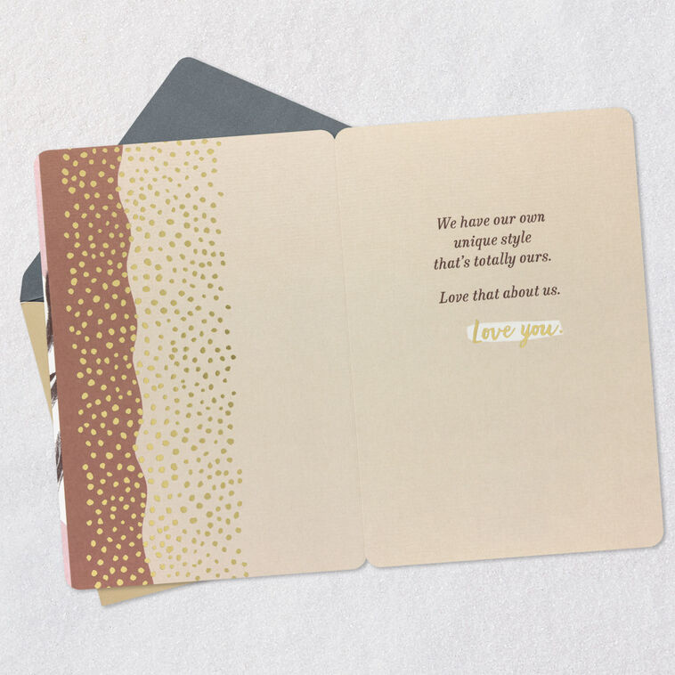 Cuddling Zebras Romantic Love Card Open card with envelope image number 3