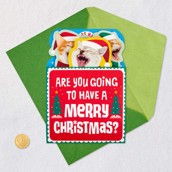 Caroling Cats Funny Musical Pop-Up Christmas Card, , large image number 6